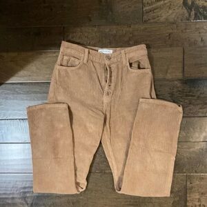 Reformation Cynthia Button Fly High Rise Corduroy Pants